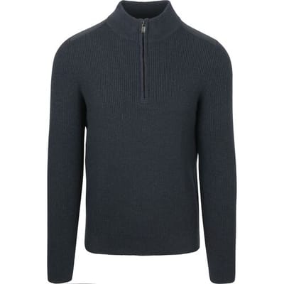 Suitable Half Zip Trui Patch Donkerblauw (navy) - Maat XXL - Heren - Quarter zip - Schipperstrui met rits - Volwassen mannen