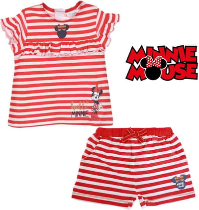 Minnie Mouse Baby Set - Meisje - Stripes - Rood - Maat 62/68 (6 maanden)