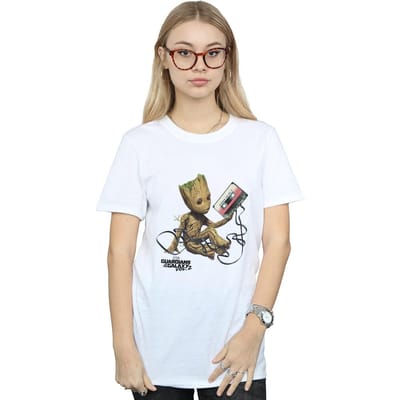 Marvel Dames/Dames Guardians Of The Galaxy Groot Tape Cotton Boyfriend T-shirt (Wit)