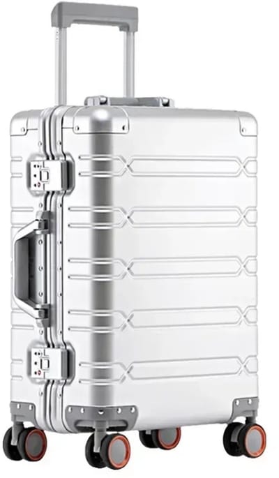 DIMICO - Reiskoffer met Wielen - Reiskoffers - Trolley Handbagage - Cabine Koffer - Zilver - 35 x 23 x 55 cm - 36L - Aluminium