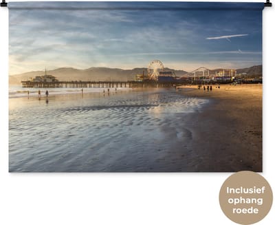 Wandkleed - Wanddoek - Strand - Pier - Amerika - 150x100 cm - Wandtapijt