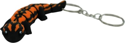 Vuur salamander sleutelhanger -Zwart/ Oranje - 3d geprint - Cadeau liefhebber – Sleutelhanger dier - 9cm