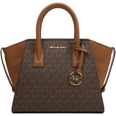 Michael Kors Avril Kleine Logo En Lederen Schoudertas