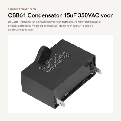 Dailygoods - CBB61 Condensator 15uF 350VAC voor Motoren