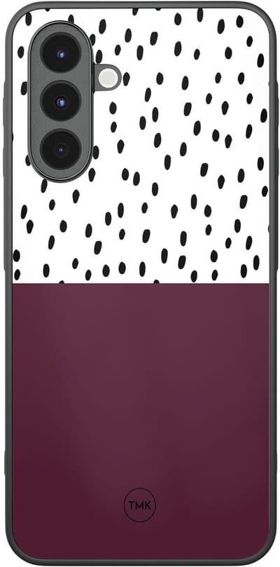 Hoesje geschikt voor Samsung Galaxy A17 - Burgundy dots - Paars - TPU case - Gestipt - Hardcase zwart telefoonhoesje