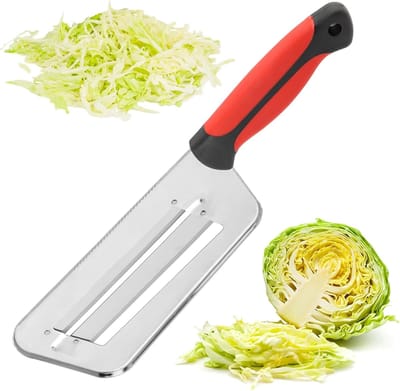 Thijox - 32,5 cm Koolsnijder voor Koolsla en Salades - Roestvrij Staal Groente- en Fruit Snijder met Ergonomische Handgreep voor Keuken, Camping en Fe