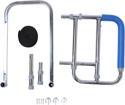 Bedhek Beugel - Veiligheidshulp Bed - Ondersteuning In Bed - Verstelbare Hoogte Breedte - 37cm Bovenbreedte - Zilverkleurig