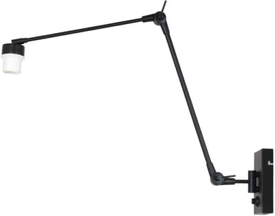 Zwarte wandlamp Prestige Chic 7396ZW zonder kap van Steinhauer, modern design, metaal en kunststof, draaibaar en kantelbaar, geschikt voor binnengebruik