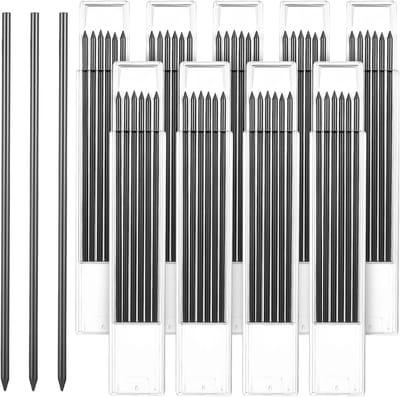 54 Stuks 2.8mm Tracer Potlood Navullingen voor Bouw en Houtbewerking, Ideaal voor Timmerwerk en Diepe Gaten Markeren (Zwart)