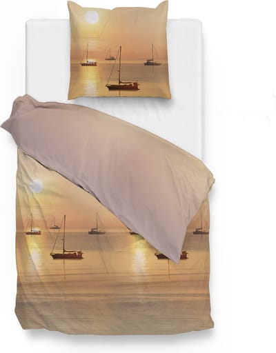 Zohome Casper Dekbedovertrek - Eenpersoons - Katoen - 140x200-220cm - Groen