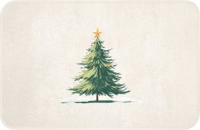 WC mat 60x40 cm - Antislip - Kerstboom - Illustratie - Ster - Sneeuw - Toiletmat - Vloermat - Douchemat - Toilet tapijt - Toiletmatten