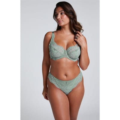Hunkemöller Dames Lingerie Brazilian Daisy - Groen - maat S