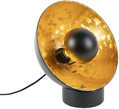 QAZQA magna yeyang - Industriele Tafellamp - 1 lichts - H 33 mm - Zwart Goud - Industrieel - Woonkamer | Slaapkamer