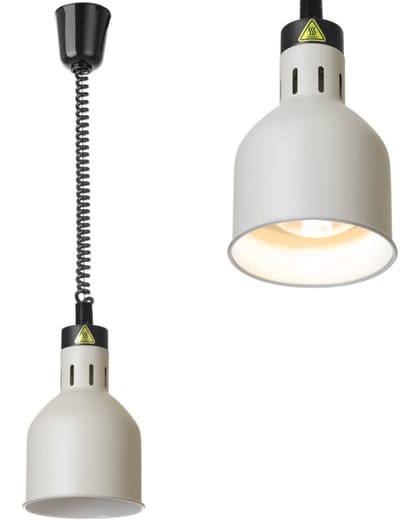 HENDI Warmtelamp - verstelbaar cilindrisch - wit - aluminium - ⌀175x(H)250mm