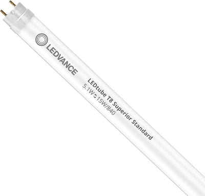 Ledvance - LED Buis T8 Superior (EM/Mains) Standard Output 5.1W 900lm - 840 Koel Wit | 44cm - Vervangt 15W