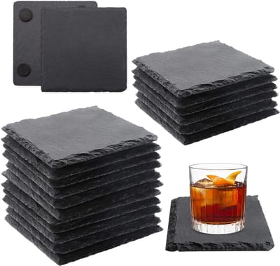 Dailygoods - Set van 15 Leistenen Onderzetters voor Glazen - Krasbestendig en Duurzaam