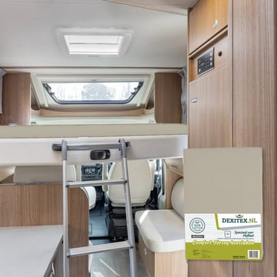 Dexitex hefbed 1 x Hoeslaken Zandkleur /Geschikt voor Camper