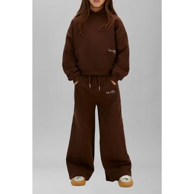 Calvin Klein Girls Signature Hoodie Legacy Brown Size: 4 | Sportswear Outlet | Unisex | Bruin