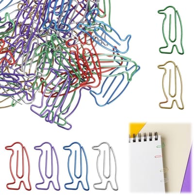Dailygoods- Paperclips 40 Stuks - Pinguïn Motief - Kantoor Accessoires - Decoratie - IJzer - Hoogwaardig Materiaal - Kantooraccessoires