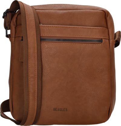 Beagles Toledo Crossbody Schoudertas met Handige Ritsvakken - Cognac