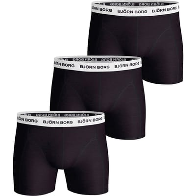 Björn Borg Cotton Stretch Boxershort Heren Zwart/Wit - 3 stuks - Heren onderbroeken - Katoenen Boxer - Maat XL