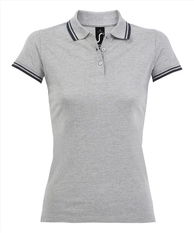SOL'S Women´s Polo Shirt Pasadena L586 - Grey Melange/Navy - L