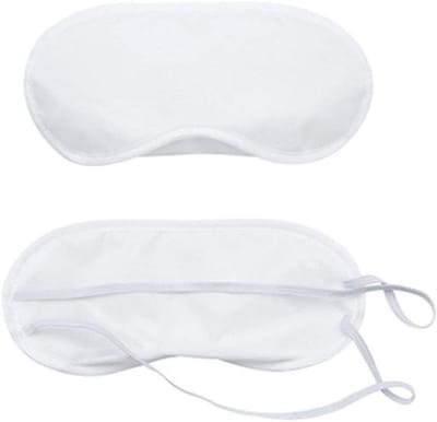 Oogmasker - Slaapmasker Reizen - Blokkeert Licht - Zacht Gevoerd - 16 cm x 9 cm - Wit
