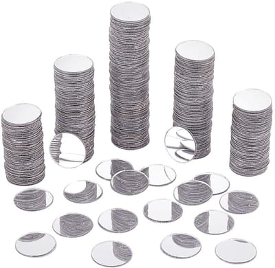 Dailygoods - Spiegelmozaïektegels - Zelfklevend - 300 stuks - Mini mozaïek spiegels - Decoratieve spiegels voor knutselprojecten - Ronde acryl spiegels