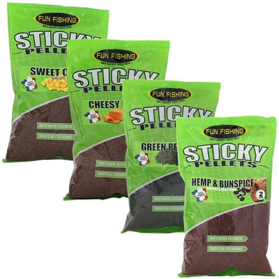 Fun Fishing Sticky Pellets 2mm (700g) - Smaak : Green Pellets