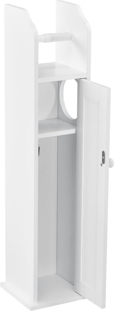 Toiletrol houder badkamerkast toiletkast MDF 78x20x18 cm wit