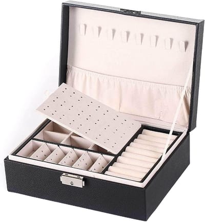 Sieradendoos - Juwelendoos Organizer - Sieraden Opbergen - Dubbellaags Stapelbaar - 23 x 17 x 9 cm - Veelkleurig