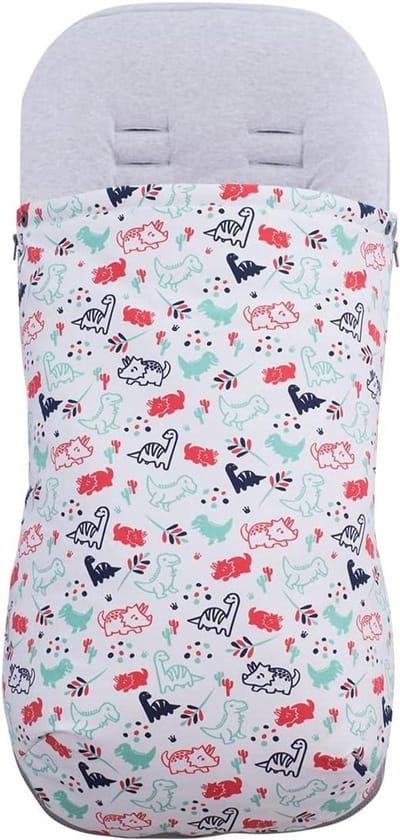 Voetenzak Kinderwagen - Wandelwagenzak Baby - Baby Comfort - Waterafstotende Buitenkant - 43 x 98 cm - Dino Party