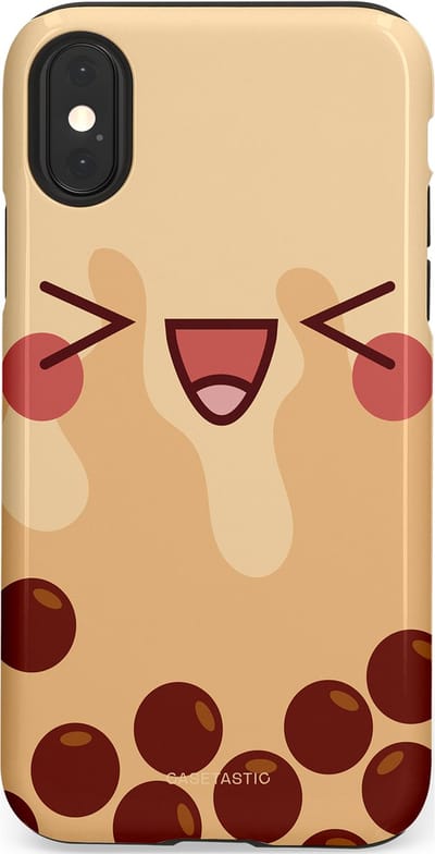 Casetastic Hoesje Geschikt voor Apple iPhone X/Xs - Stijlvolle Beschermende Duo-layer Case - Smeltende caramel bolletjes