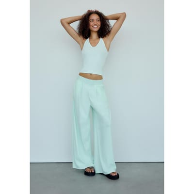 Stradivarius Aansluitende haltertop  Turkoois XS