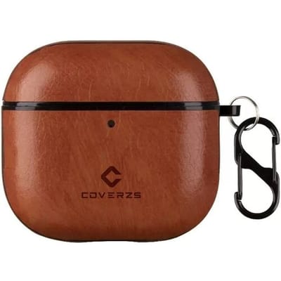 Coverzs Leren beschermhoesje geschikt voor AirPods 3 - Beschermhoesje van leer - Stijvolle bescherming