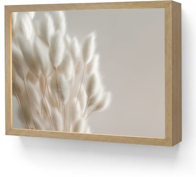 Wandlamp 40x30 cm - Oplaadbaar - Pluimen - Beige - Minimalistisch - Wandlampen binnen woonkamer - Slaapkamer lamp - Decoratieve nachtlamp - Vloerlamp draadloos