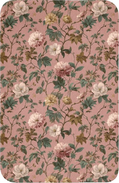 WC mat 40x60 cm - Antislip - Bloemen - Klassiek - Roze - Toiletmat - Vloermat - Douchemat - Toilet tapijt - Toiletmatten