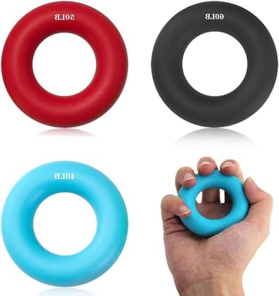 Set van 3 Ring Grip Trainers - 15 kg / 40 lb, Vingertrainer voor Spierversterking, Handkracht en Fijnmotoriek