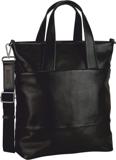 LEONHARD HEYDEN Leren shopper schoudertas met laptopvak Hamburg Shopper 7088 Schwarz zwart