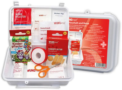 Wundmed - 48-delig - Verbanddoos - Voor Thuis - Auto - Trommel - Ehbo - Ehbo-kits - Opbergdoos - Plastic