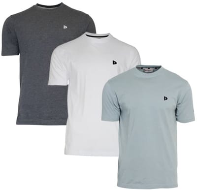 3-Pack Donnay - T-shirt (Vince) - Sportshirt - Heren - Charcoal/White/Granite Green (774) - maat S