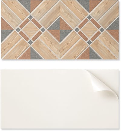 Wanddecoratie PVC-paneel met patroon voor kamer 100x50 cm Geometrisch patroon met hout