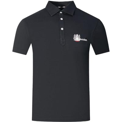 Aquascutum Volwassen Unisex Aldis London Logo Poloshirt (Zwart, Wit)