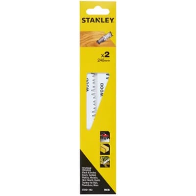 Stanley Reciprozaagblad Hout Sta21182-xj - 240mm - 5-6.5tpi - Hcs - 2 Stuks