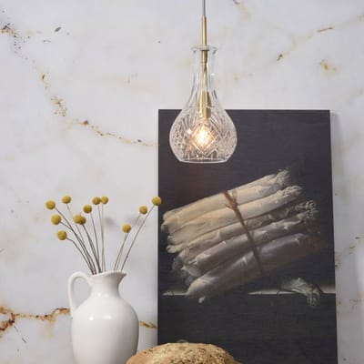 it's about RoMi Hanglamp Brussels - Goud/Glas - Ø14cm - Modern,Luxe - Hanglampen Eetkamer, Slaapkamer, Woonkamer