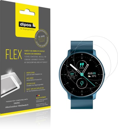 dipos – 2x Beschermfolie geschikt voor SWZEC AllesOutdoor Mediwatch | 3D Full Cover Screenprotector | 100% Passend