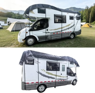 Dakhoes Caravan - Camper Beschermhoes - Voertuig Beschermen - Waterdicht UV-bestendig - 85 x 3 m - Zwart