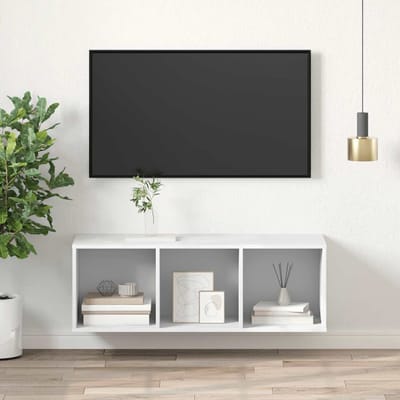 vidaXL - Tv-wandmeubel - 37x37x107 - cm - bewerkt - hout - wit