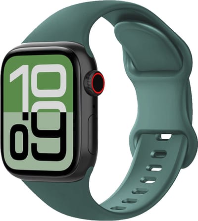 Siliconen Bandje Geschikt voor Apple Watch 1, 2, 3, 4, 5, 6, 7, 8, 9, SE - 38/40/41 mm Bandje Siliconen - Horloge Band Verstelbaar Polsband - Donkergroen