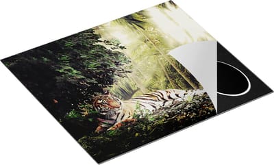 Chefcare Inductie Beschermer Tijger in de Jungle met Zonneschijn - 60x50 cm - Afdekplaat Inductie - Kookplaat Beschermer - Inductie Mat